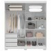 Guarda Roupa 2Pts Correr Athena C/Esp C/Pés Branco ACP