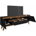Rack Sala Florença para Tv até 70 Polegadas com Pés Madeira Bechara Preto Fosco/Naturale