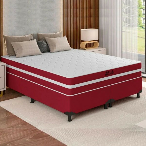 Cama Box Queen Zeus (Colchão + Base) 158x198 Molas Ensacadas Bacetto