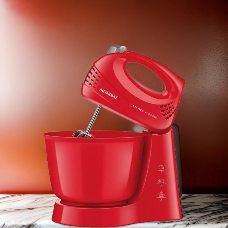 Batedeira B-44-R 400w 3V 1TIG Mondial Vermelha