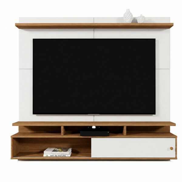 Home Suspenso Para Tv até 70" Morretes Off white/ Canela Mobler Home Suspenso Para Tv até 70" Morretes Off white/ Canela Mobler