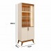 Cristaleira 4 Portas Led Paraty Off White/Canela Mobler Cristaleira 4 Portas Led Paraty Off White/Canela Mobler