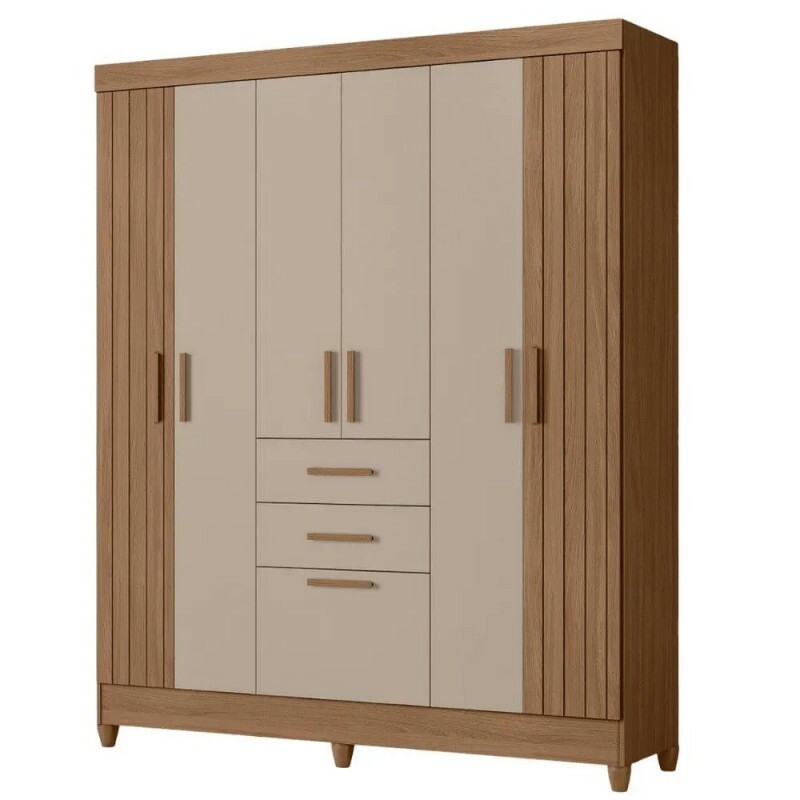 Guarda Roupa Casal Malta com 7 Portas e 2 Gavetas carvalho/ Fendi Guarda Roupa Casal Malta com 7 Portas e 2 Gavetas carvalho/ Fendi