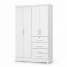 Guarda Roupa De Solteiro  4 Portas 4 Gavetas  com Chave Flex Sobral Moval