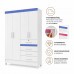 Guarda Roupa De Solteiro  4 Portas 4 Gavetas  com Chave Flex Sobral Moval