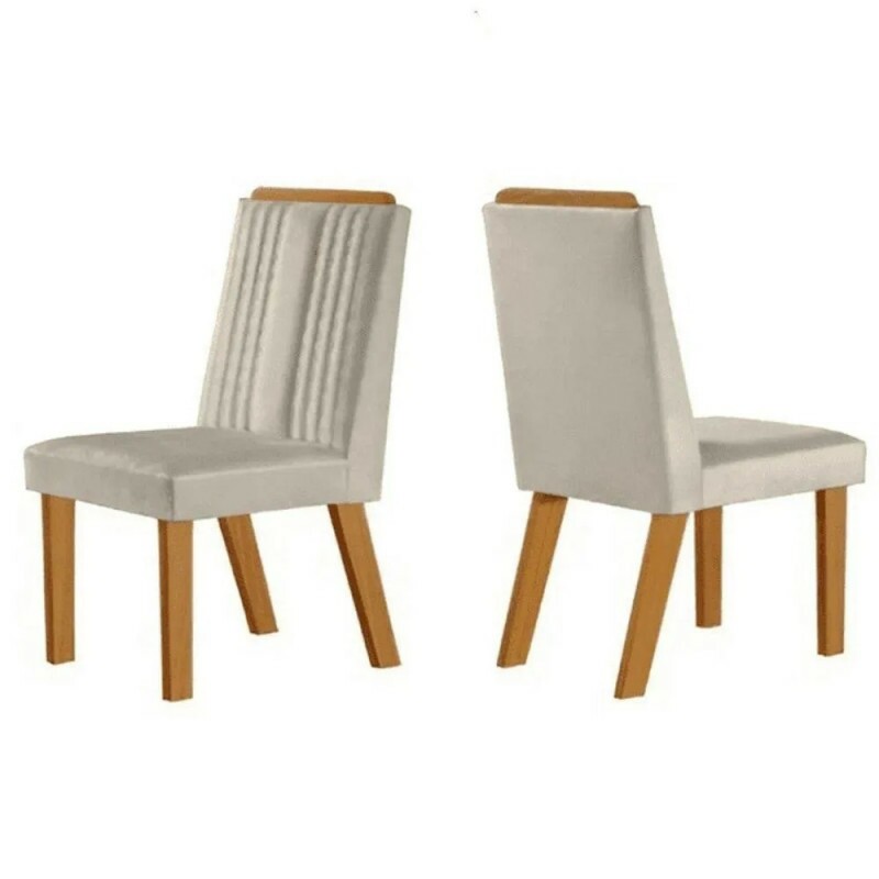 Conjunto de 2 Cadeiras Florença Creme- LJ Moveis