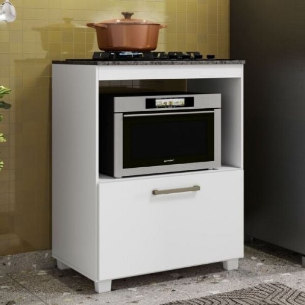 Balcão Cooktop Turim 4 bocas Branco Brilho - Fiorello