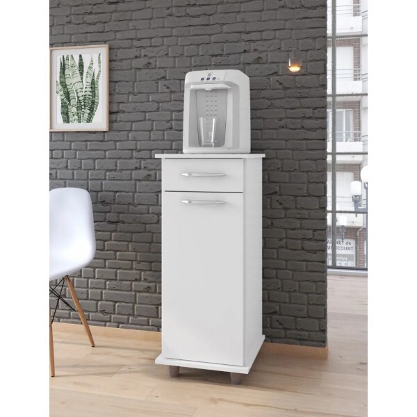 Balcão de Cozinha Multiuso 1 Portas 1 Gaveta Viena Branco Fiorello