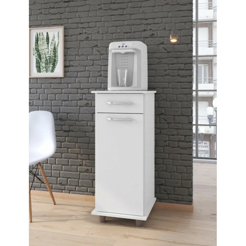 Balcão de Cozinha Multiuso 1 Portas 1 Gaveta Viena Branco Fiorello