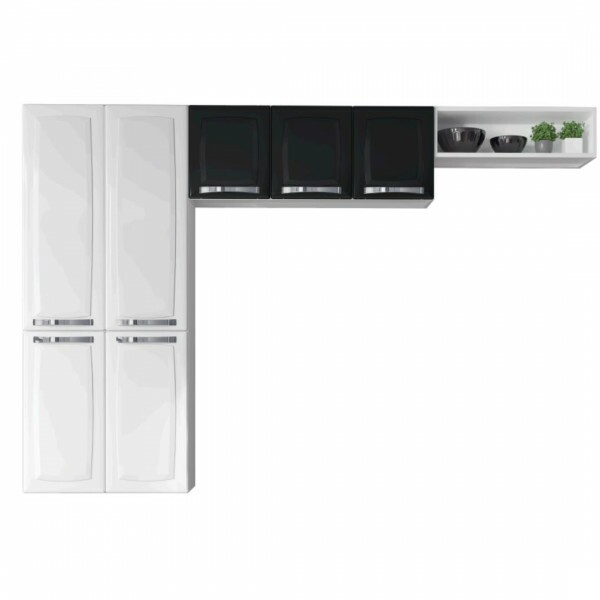 Cozinha compacta Rose 7Pts  Preto- Itatiaia