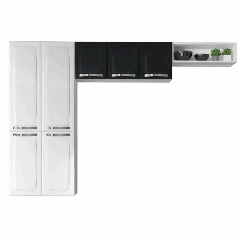 Cozinha compacta Rose 7Pts  Preto- Itatiaia