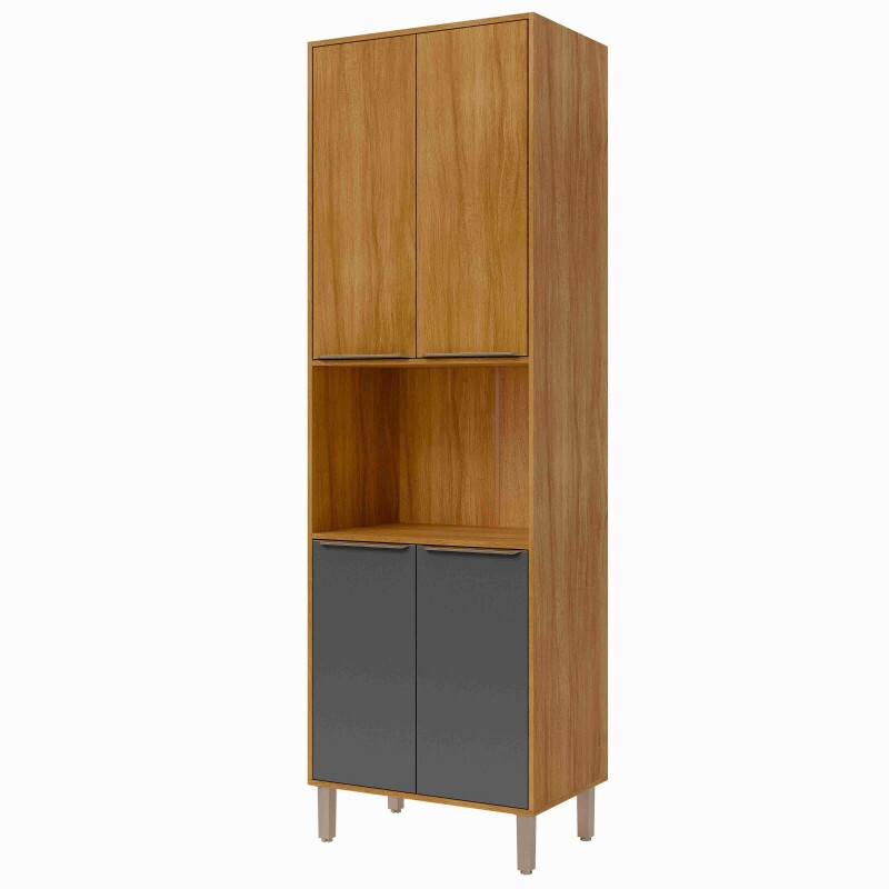 Torre Quente Mdf 70cm Divina Mgm Móveis Titanium/ Cinamomo Torre Quente Mdf 70cm Divina Mgm Móveis Titanium/ Cinamomo