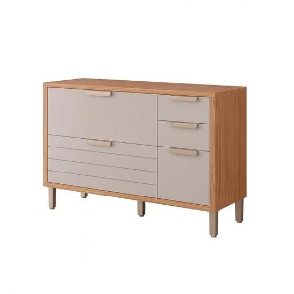 Balcão Eloise 1pt 4gav  120cm MGM  Freijo/Off white