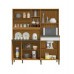 Armário de Cozinha Kit em MDF 9 Portas 1 Gaveta Ronipa Merlot Prime Amendoa/Branco