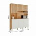 Armário de Cozinha Kit 6 Portas 1 Gaveta em MDF Ronipa Moscato Amendoa/Off White