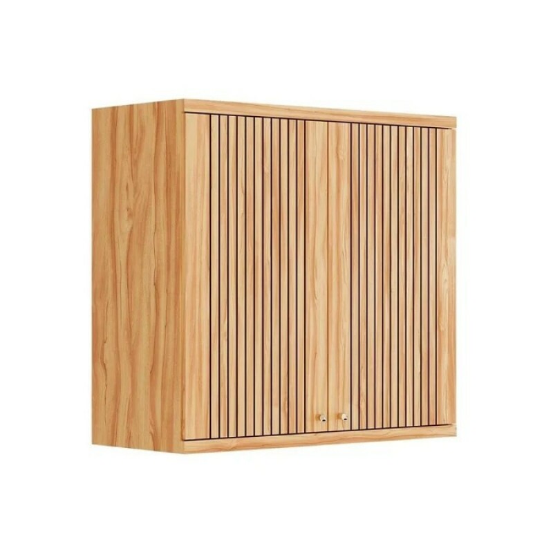 Armário Aéreo para Cozinha Sauvignon 2 Portas 80cm Amêndoa Frisado - Ronipa