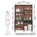Armário de Cozinha Kit 8 Portas 1 Gaveta em MDF Ronipa Tannat Gold Amendoa/Chumbo