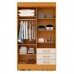 Guarda-Roupa com Espelho Debora 4 Portas 100% MDF Cinamomo/Off White - ACP Móveis