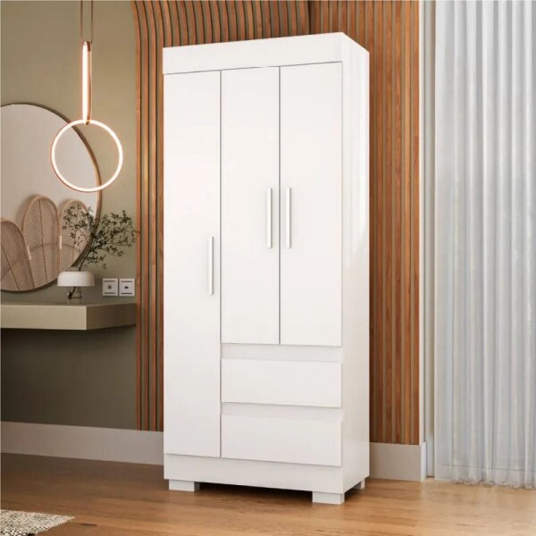 Guarda-Roupa Maya 3 Portas Branco - Acp Móveis