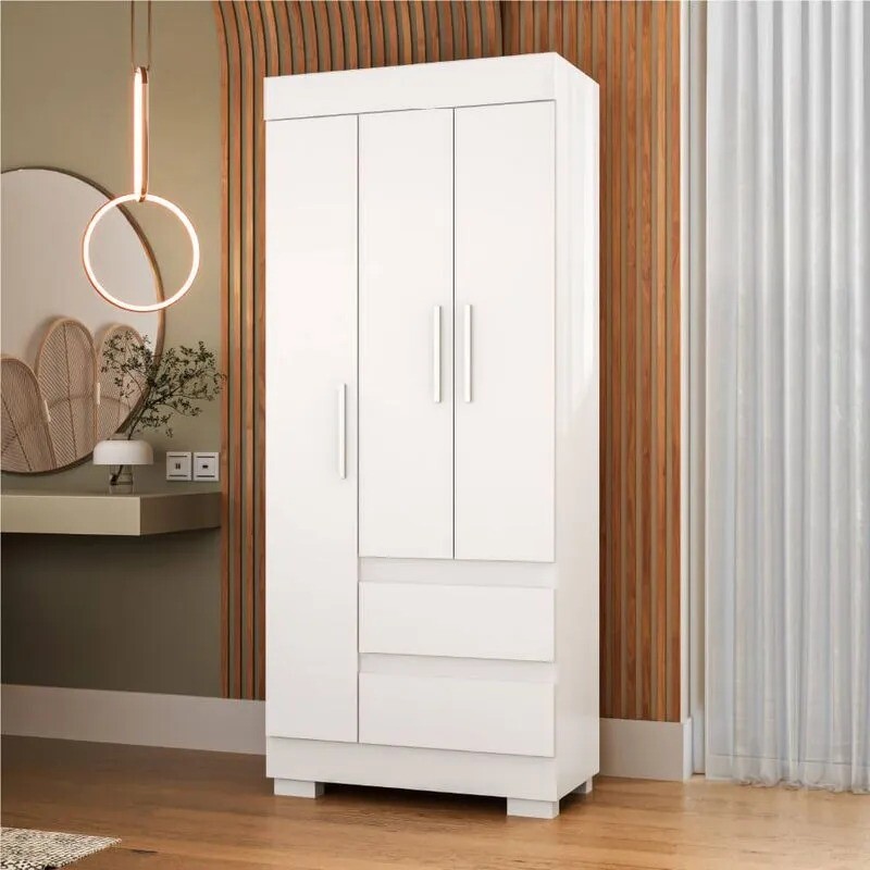 Guarda-Roupa Maya 3 Portas Branco - Acp Móveis