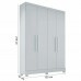 Guarda Roupa Solteiro 4 Portas 2 Gavetas Sergipe Branco - Bianchi