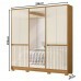 Guarda Roupa Alasca Casal 10pts 4gvt Alasca Freijo/ Off white - Moval
