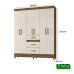 Guarda-Roupa Casal 6 Portas Itatiba Castanho/Off White Moval