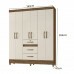 Guarda-Roupa Casal 6 Portas Itatiba Castanho/Off White Moval