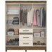 Guarda-Roupa Casal 6 Portas Itatiba Castanho/Off White Moval