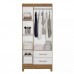 Guarda-Roupa Solteiro 3 Portas 2 Gavetas Lima Naturale/Branco - Moval