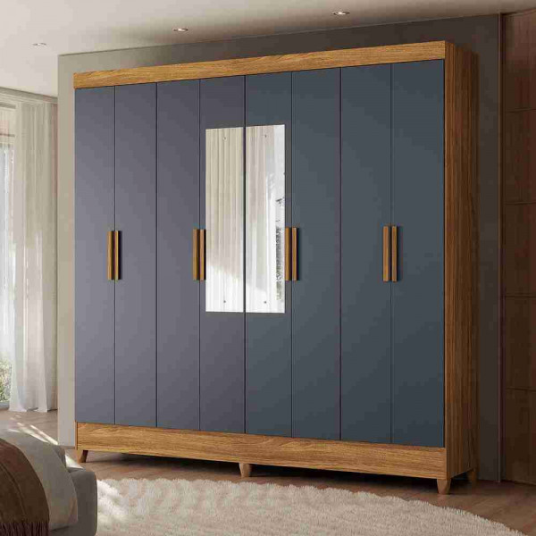 Guarda-Roupa Marajo C/ Espelho Freijo / Cinza - Moval Guarda-Roupa Marajo C/ Espelho Freijo / Cinza - Moval