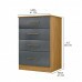 Cômoda para Quarto Com 4 Gavetas Moval MS913 Freijó/Cinza