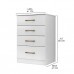 Cômoda para Quarto Com 4 Gavetas Moval MS913 Branco