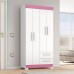 Guarda Roupa NT6010 4pts 2gv Branco New/rosa - Notável Móveis 