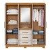 Guarda Roupa Solteiro 4 Portas 3 Gavetas NT5015 Notável Móveis - Freijó/Off White