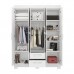 Guarda-roupa Nt6015 com 6 Portas e 2 Gavetas Branco/Rosa Notável
