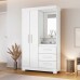Guarda Roupa Solteiro 2 Portas 3 Gavetas Nt6020 Branco/Rosa Nótável Móveis