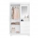 Guarda Roupa Solteiro 2 Portas 3 Gavetas Nt6020 Branco/Rosa Nótável Móveis