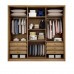 Guarda-Roupa Casal 3 Portas de Correr 6 Gavetas Com Espelho Arezzo Plus Cumaru/Fendi Novo Horizonte
