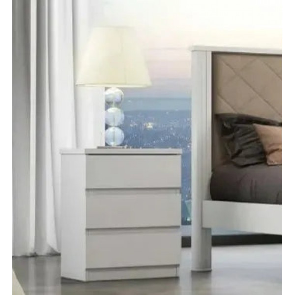 Mesa de Cabeceira Bari 3Gav Branco - Novo Horizonte Mesa de Cabeceira Bari 3Gav Branco - Novo Horizonte