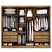Guarda Roupa Casal com Espelho 6 Portas 6 Gavetas 100% MDF Robust Cumaru/Fendi - Novo Horizonte