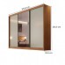 Guarda Roupa Casal com Espelho 3 Portas 6 Gavetas 100% MDF - Sollo-Cumaru/Fendi - Novo Horizonte