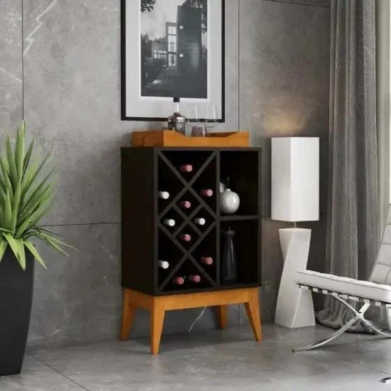 Bar Adega 50cm Bali Preto - Edn Móveis Bar Adega 50cm Bali Preto - Edn Móveis