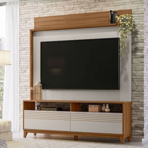 Estante Home Para Tv Até 65 Polegadas NT1300 Freijo/Off White Notável Móveis Estante Home Para Tv Até 65 Polegadas NT1300 Freijo/Off White Notável Móveis