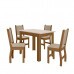 Conj. Mesa Bellagio 108x68cm, c/ 4 Cadeiras Clara, Carvalho/ Off white - Poliman