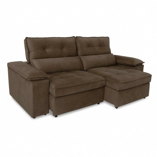 Sofá Retrátil e Reclinável  Zeus Marrom - Nordeste Flex 