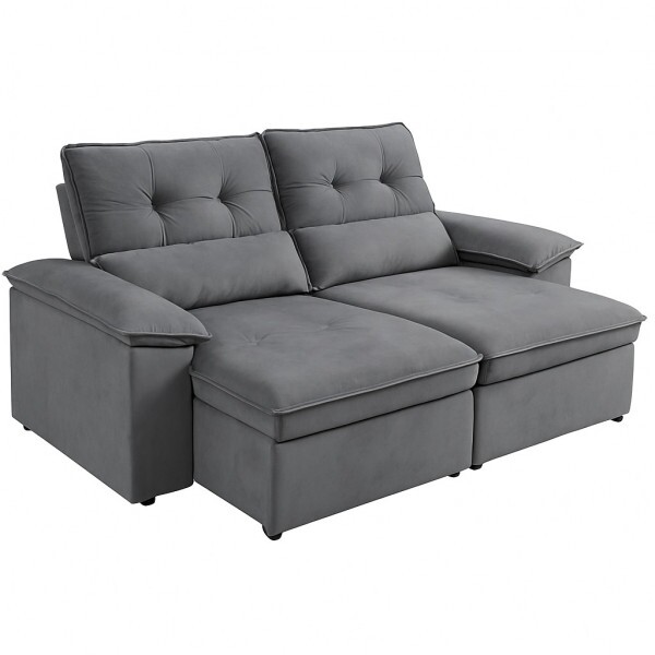 Sofá Retrátil e Reclinável  Zeus Cinza - Nordeste Flex 