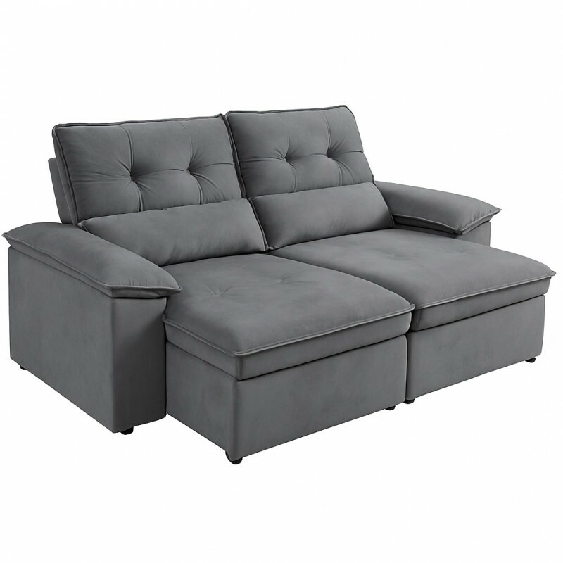 Sofá Retrátil e Reclinável Zeus Cinza - Nordeste Flex Sofá Retrátil e Reclinável Zeus Cinza - Nordeste Flex