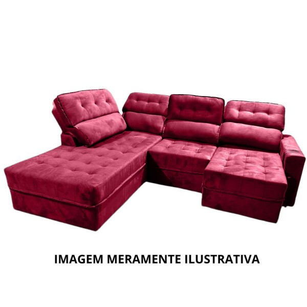 Sofá de canto Retrátil com Chaise Direito Phormatta Atlantica