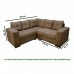 Sofá de Canto 3x2 Lugares Athena Caramelo Masterflex